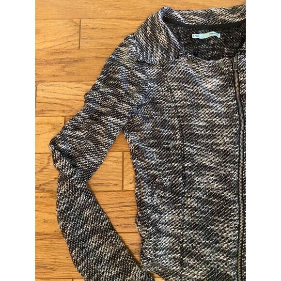 Maurices women’s Tweed black white Zip-Up asymmetrical Jacket blazer Size Small - Picture 3 of 10